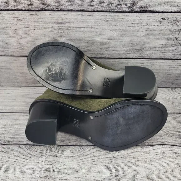 FRYE Women’s Brielle Zip Peep Toe Bootie Boot Forest Size 7 M - Picture 5 of 7